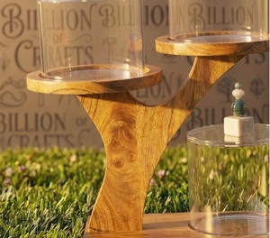 Clear Plexi <b>Acrylic</b> Apothecary Jars with Wooden Stand Cylindrical <b>Storage</b> Canisters with Lids for gifts ramada chocolate display - Product Image 4