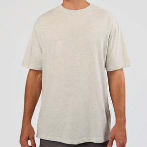 T-shirt Homme Nouveau Modèle Vintage Délavé à l'Acide, Coupe Oversize Épaules Tombantes, Col Montant Tricoté, Manches Courtes, Coupe Boxy, OEM Disponible - Product Image 1
