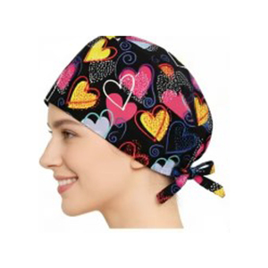 Wholesale Custom Medical <b>Scrub</b> <b>Cap</b> Nurse Surgical Hat Adjustable Tie Back Breathable Printed Head Cover OEM ODM Factory Supply - Product Image 2