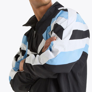 Custom <b>Men's</b> Waterproof Windbreaker <b>Jacket</b> Stand Collar Breathable Windproof Quick Dry 100% Nylon Sporty Style Thick Fabric - Product Image 4