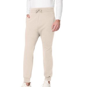Men's <b>Trousers</b> Beige Canvas Sweatpants Elastic Drawstring Casual Joggers Straight Side Pockets Midweight Woven <b>Summer</b> - Product Image 1