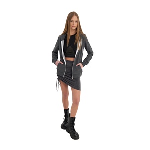 2025 nouveauté 100% coton surdimensionné femmes haute qualité concepteur lourd polaire coupe-vent fermeture éclair avant sweat - Product Image 2