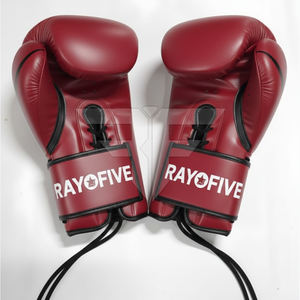 Gants de boxe professionnels en cuir de haute qualité avec logo personnalisé, évacuation de l'humidité et fermeture auto-agrippante, lavables - Product Image 4