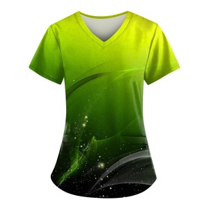 Blouses d'hôpital imprimées, mignonnes et professionnelles, unisexes, en tissu doux tricoté polyester/coton pour un confort tout au long de la journée - Product Image 4