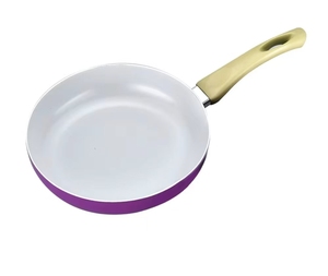Ensemble de poêles antiadhésives en forme d'aubergine, diamètre 24 cm, avec couvercle, revêtement céramique, couleur violette, poignée en plastique - Product Image 5