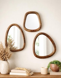 Miroir mural en bois haute définition à prix d'usine pour la décoration intérieure, plateau d'accessoires de table en gros - Product Image 1