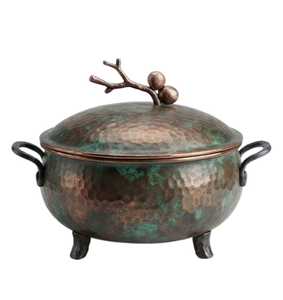 Vaisselle de table la plus vendue : Bols et soupières en cuivre et bronze avec couvercle métallique pour servir les aliments – Vente en gros - Product Image 3