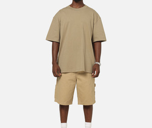 Breathable Trendy Oversized <b>Light</b> Brown Crew-Neck <b>T</b> Shirts for men Casual Fit Streetwear Everyday Comfort & Style - Product Image 3