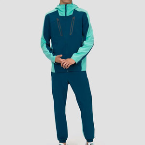 Alta calidad 100% poliéster Nylon gimnasio Fitness ropa deportiva Color C chaqueta verde y Jogging con bolsillo reflectante hombres chándal - Product Image 6