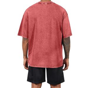 2025 camiseta de lavado ácido de gran tamaño Vintage personalizada de alta calidad para hombres 230 Gsm camisetas sueltas de algodón pesado de verano - Product Image 4