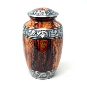 Urna para Cenizas de Metal, Estilo Clásico, Imitación de Madera y Acero, Decoración de Color, Estilo Americano, Blanca, Capacidad de 200 Pulgadas Cúbicas - Product Image 2