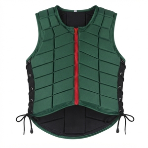 Chaleco de Protección Ecuestre Acolchado con Cremallera Frontal y Cordones Laterales Ajustables para Entrenamiento de Equitación - Product Image 1