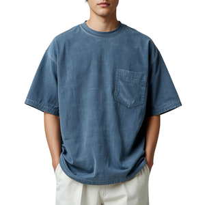 T-shirt ample vintage pour homme en toile 100% coton, style streetwear - Product Image 2