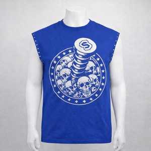Camiseta Personalizada 100% Algodón, Corte Holgado, Impresión DTG, Camiseta Corta sin Mangas, Camiseta con Dobladillo Crudo, Chaleco para Hombre con Efecto Desgastado - Product Image 3