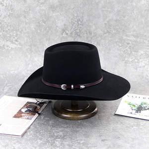 Sombrero de Vaquero de Lana 100% con Diseño Personalizado - Estilo Formal, Ideal para Deportes y Viajes, Unisex para Adultos - Product Image 4