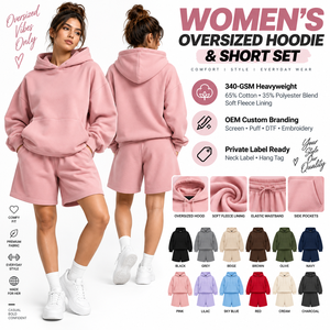 Conjunto de Sudadera con Capucha y Pantalones Cortos para Mujer, de Alta Calidad, Cómodo, Deportivo e Informal, Conjunto de Dos Piezas - Product Image 2