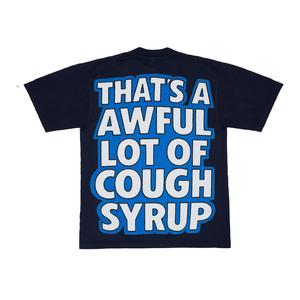 T-shirt noir pour homme à manches courtes, col rond, en jersey de coton, coupe classique, grammage lourd 300g, imprimé 'That's a Awful Lot Cough Syrup' - Product Image 2