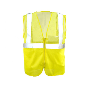 Chaleco de Seguridad Reflectante de Alta Visibilidad para Hombre, Transpirable, con Cierre de Cremallera, Amarillo, Informal, para Trabajo al Aire Libre, Ropa de Verano - Product Image 1