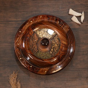 Decorative Wooden Masala Dabba with Multiple Sections for Kitchen Counter Storage and Home Dining Accessories - Product Image 6