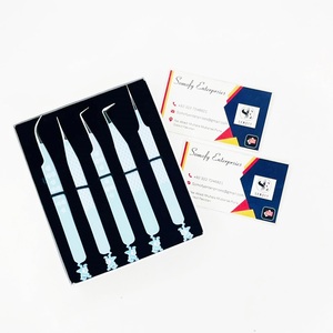 Ensemble de pinces à cils antistatiques en acier inoxydable Somofy Enterprises, outils de précision, pointe lisse à 45/75/90 degrés, boîte - Product Image 1