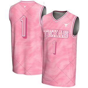Vente en gros Personnalisation Université du Texas Longhorns Maillot de mode de basket-ball léger unisexe-Rose - Product Image 1