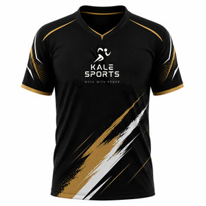 เสื้อฟุตบอลผู้ชายขายดี ระบายอากาศได้ดี ผลิตจากโพลีเอสเตอร์ 100% คอวี แขนสั้น พร้อมตัวอักษรและหมายเลขทีมที่ปรับแต่งได้ - Product Image 2