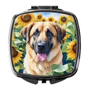 Berger d'Anatolie Tournesols Miroir de maquillage de voyage compact Cadeau de poche pliable pour femmes et filles - Product Image 1