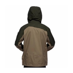 Chaqueta cortavientos impermeable para hombre, para esquí y snowboard, color verde oliva, gris taupe, con bloques de color, con capucha, ligera, Gore-Tex - Product Image 6