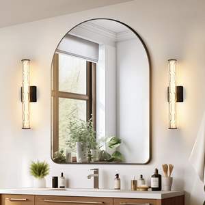 19.7'' Modern Single Sconce Wall Lamp Black Iron Bronze K9 Crystal Wall Light Set for Bathroom <b>Vanity</b> Living Room <b>Bedroom</b> - Product Image 3