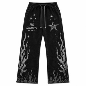 Survêtement streetwear surdimensionné personnalisé délavé à l'acide |   Ensemble sweat-shirt et pantalon de survêtement à jambes larges de qualité supérieure |   OEM ODM Marque Privée - Product Image 3