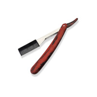 Rasoirs à cils en acier inoxydable à marque privée avec emballage en boîte en bois, matériau durable, outil de beauté, logo personnalisé