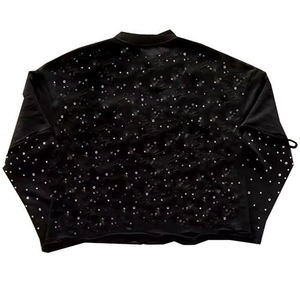 Men Oversized Double <b>Layer</b> Long Sleeve T Shirt Rhinestone Embellished Streetwear <b>Top</b> Custom Graphic Tee Casual Fashion Wear - Product Image 2