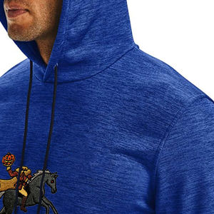 Mens Graphic Royal Blue Fleece Pullover <b>Hoodie</b> Long Sleeve Kangaroo Pocket Sweatshirt OEM ODM Wholesale - Product Image 4