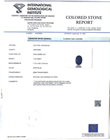 Saphir bleu naturel certifié IGI, taille ovale, 1,03 ct, qualité AAA, avec un lustre sublime, belle couleur, parfait pour la polissage.