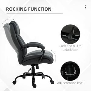 Silla de Oficina de Lino de Gran Tamaño con Capacidad para 484 lb, Altura Ajustable, Ruedas Giratorias, Color Gris Carbón, Asiento Ancho para Personas Altas - Product Image 6