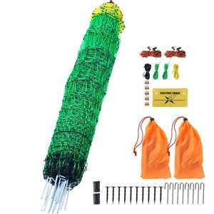 Kit Rete Elettrica Portatile per Recinzione 122 cm A x 254 cm L in PE con Picchetti a Doppia Punta per Attrezzature per Allevamento di Polli e Animali - Product Image 5