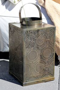 Wholesale <b>Brass</b> Antique Burnish Metal Candle Holder <b>Lantern</b> with Custom Moroccan Cutwork Pattern - Product Image 2