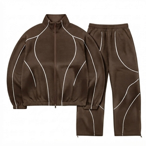 <b>Low</b> MOQ High Quality Custom Logo Zipper Hoodies and <b>Flared</b> Sweatpants Oversized Tracksuits For Unisex New Arrival - Product Image 1