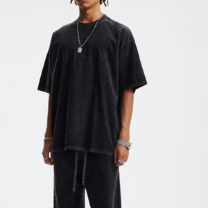 Camiseta Premium de Algodón Lavado al Ácido de 275 g/m² para Hombre, con Logotipo Personalizado, Estilo Urbano, Talla Grande, Venta al Por Mayor - Product Image 6