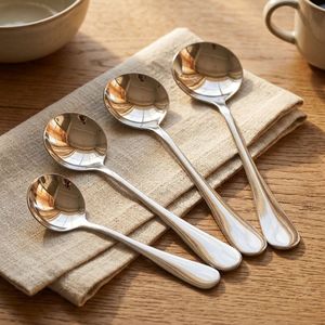 Ensemble de cuillères à dîner personnalisées en acier inoxydable durable, or et argent, 12 pièces, logo personnalisé pour la cuisine, la cuisson, les desserts - Product Image 6
