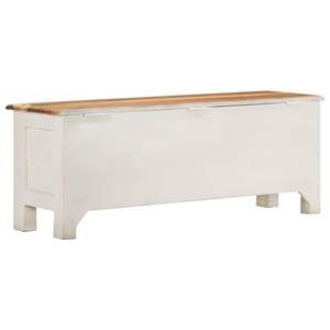 Caja de Almacenamiento Grande y Baja de Madera de Acacia Sólida Blanca y MDF, Mueble para Sala de Estar - Product Image 4