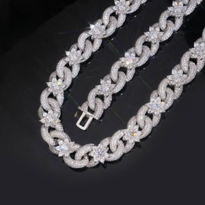 Collier en diamant de laboratoire de qualité supérieure en argent sterling 925 avec micro-incrustation de diamants ronds taille brillant, style hip-hop pour tous - Product Image 3