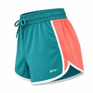 Shorts Deportivos para Mujer, Cintura Alta, Secado Rápido, Diseño Color Block, Tejido de Spandex y Poliéster, para Running y Entrenamiento - Product Image 3