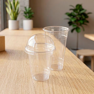 Quang Quan Disposable Transparent PP Single Wall <b>Plastic</b> <b>Cups</b> 12 16 24oz 95mm Diameter Lid Hot/Cold Beverages Milk Tea Coffee - Product Image 1