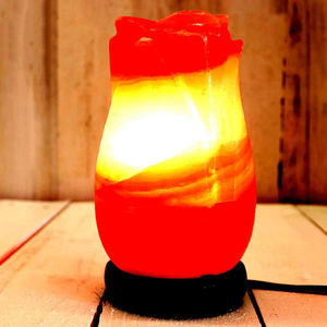 Lampe de sel rose de l'Himalaya personnalisée de haute qualité en forme de rose, en matériau organique, pour la décoration intérieure, motif animal sculpté - Product Image 2