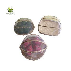 Plateau à fruits en bambou tressé avec couvercle alimentaire pliable en maille, panier artisanal écologique pour la maison, le restaurant, le café - Product Image 4