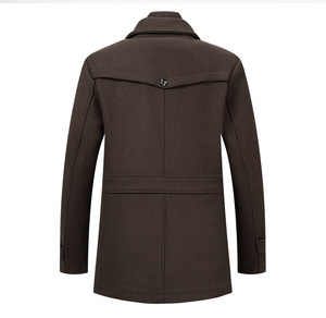 MANWA 2026 New Arrival Men's Casual Winter Woolen <b>Coat</b> Long Trench <b>Coat</b> Hood <b>Single</b> <b>Breasted</b> Closure Crystal Decoration - Product Image 5