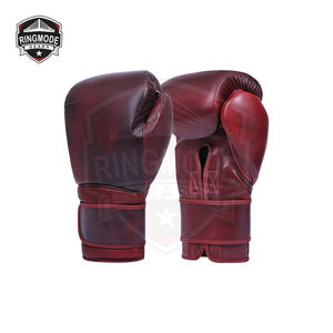 Guantes de Entrenamiento de Piel de Vacuno de Grano Completo Estilo Vintage con Cierre y Acolchado Interior Suave de Tres Capas para Artes Marciales - Product Image 4
