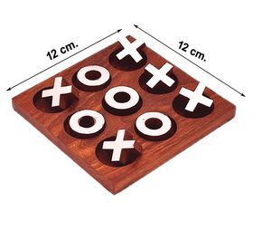 Juego de Tic Tac Toe de Madera Hecho a Mano con Piezas Plateadas de X y O, Juego de Mesa Clásico de Estrategia para Niños, Familia, Viajes, Regalo, Hogar - Product Image 6