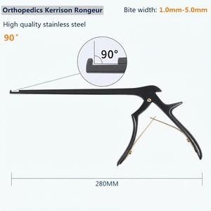 เครื่องมือผ่าตัดกระดูกสันหลัง Kerrison Rongeur ขนาด 290 มม. กว้าง 5 มม. มุม 90 องศา สำหรับการผ่าตัดกระดูกสันหลัง ขนาด 1 มม. ถึง 5 มม. ทำจากสแตนเลสสตีล ใช้งานด้วยมือ - Product Image 1